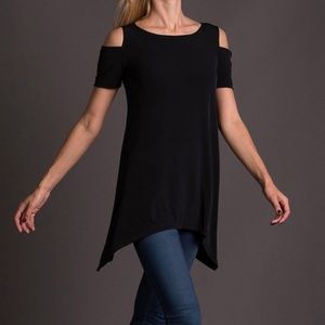 Black Cold Shoulder Tunic | L